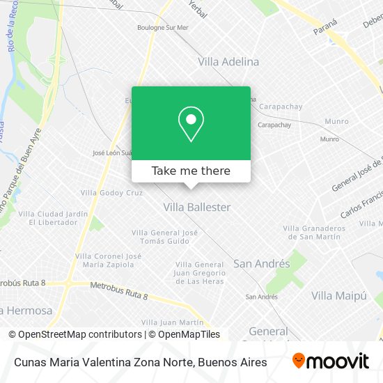 Mapa de Cunas Maria Valentina Zona Norte