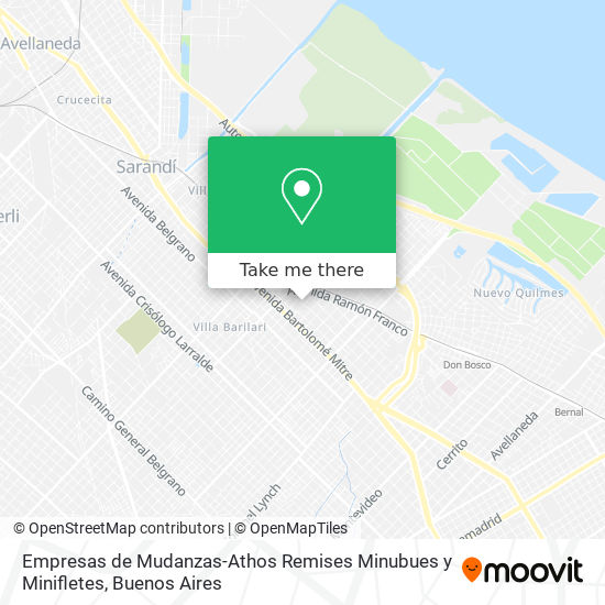 Mapa de Empresas de Mudanzas-Athos Remises Minubues y Minifletes