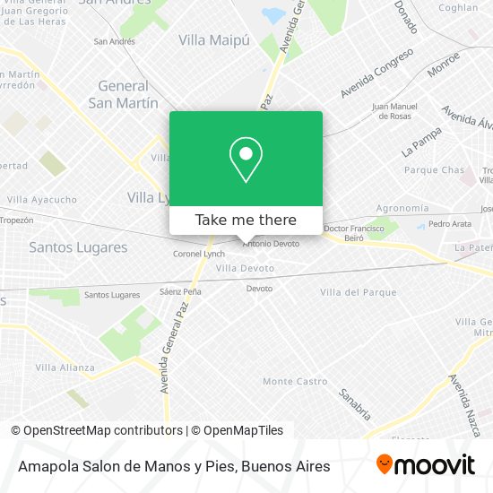 Mapa de Amapola Salon de Manos y Pies