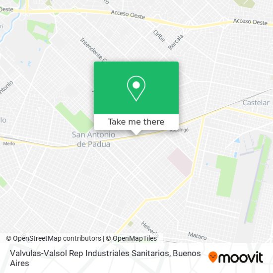 Valvulas-Valsol Rep Industriales Sanitarios map