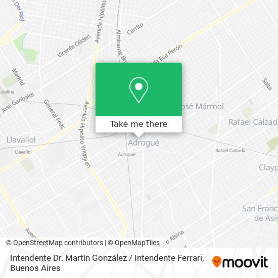 Intendente Dr. Martín González / Intendente Ferrari map