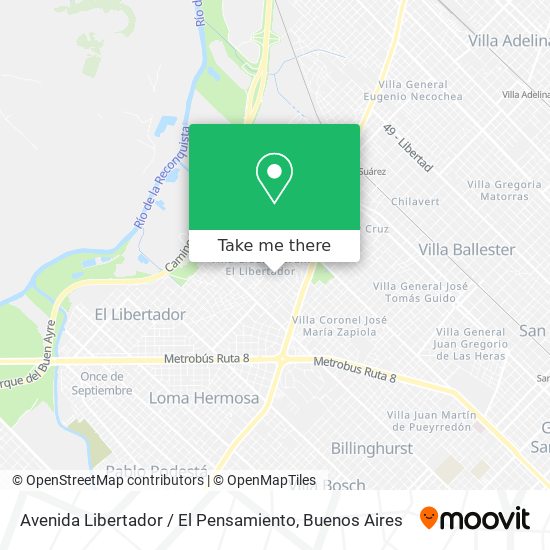 Mapa de Avenida Libertador / El Pensamiento