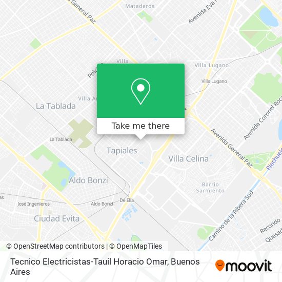 Mapa de Tecnico Electricistas-Tauil Horacio Omar