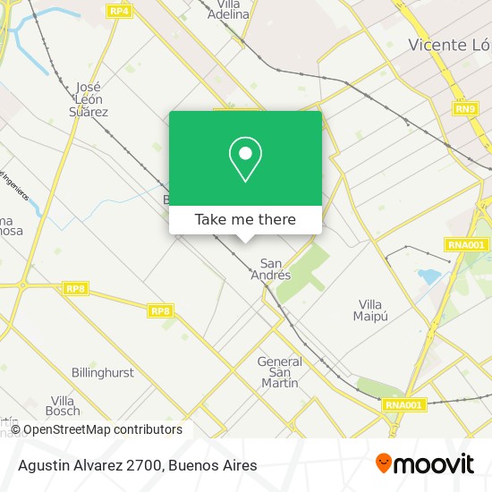 Agustin Alvarez 2700 map