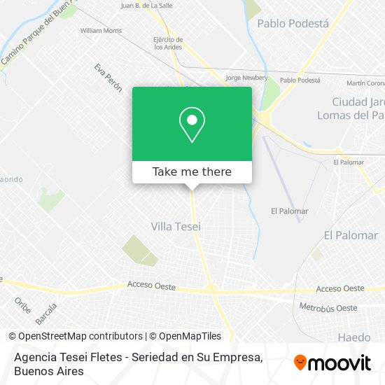 Agencia Tesei Fletes - Seriedad en Su Empresa map