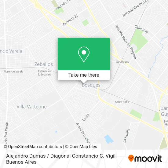 Alejandro Dumas / Diagonal Constancio C. Vigil map
