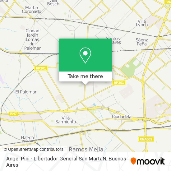 Angel Pini - Libertador General San Martã­N map