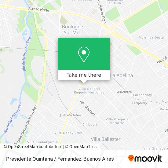 Mapa de Presidente Quintana / Fernández