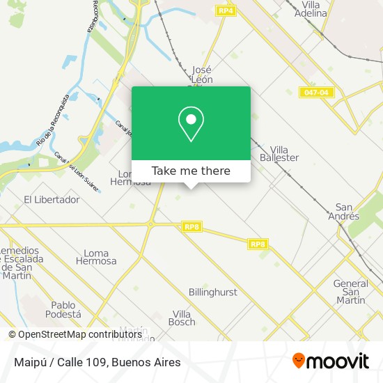 Mapa de Maipú / Calle 109