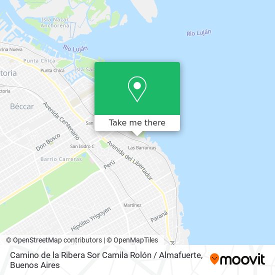 Mapa de Camino de la Ribera Sor Camila Rolón / Almafuerte