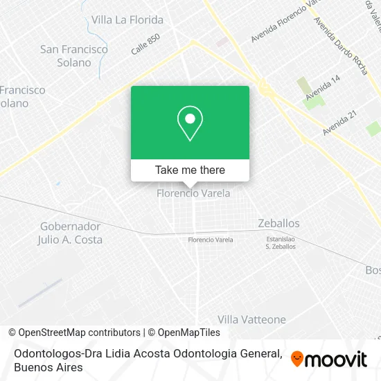 Mapa de Odontologos-Dra Lidia Acosta Odontologia General