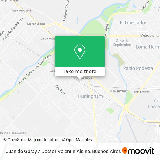 Juan de Garay / Doctor Valentín Alsina map