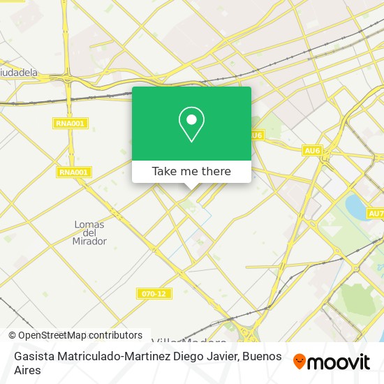 Mapa de Gasista Matriculado-Martinez Diego Javier