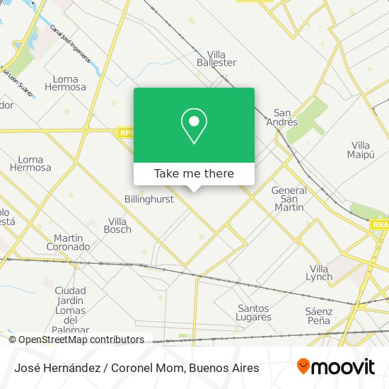 Mapa de José Hernández / Coronel Mom