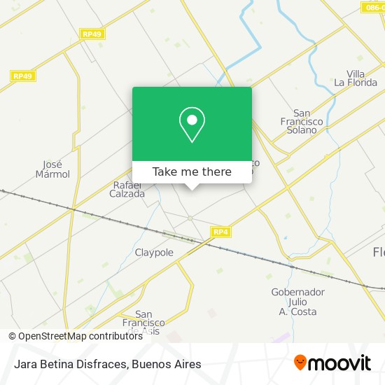 Jara Betina Disfraces map