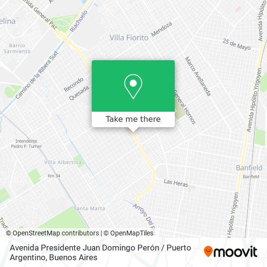 Mapa de Avenida Presidente Juan Domingo Perón / Puerto Argentino