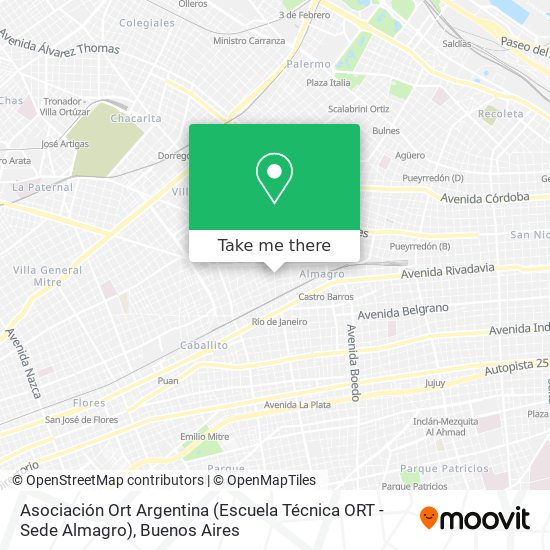 Asociación Ort Argentina (Escuela Técnica ORT - Sede Almagro) map