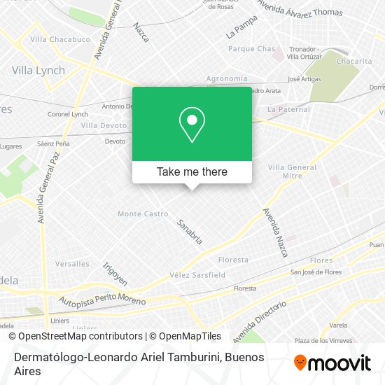 Dermatólogo-Leonardo Ariel Tamburini map