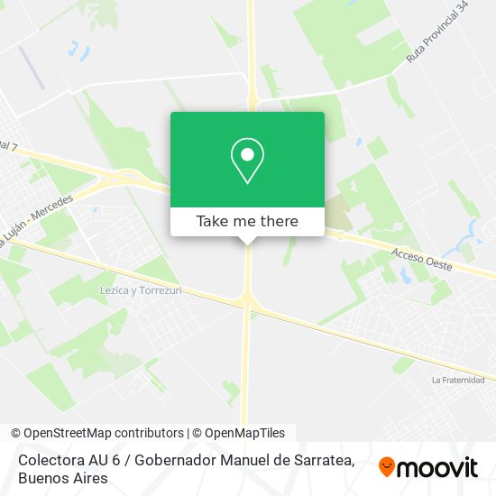 Mapa de Colectora AU 6 / Gobernador Manuel de Sarratea