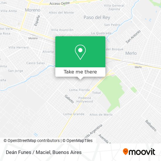 Deán Funes / Maciel map