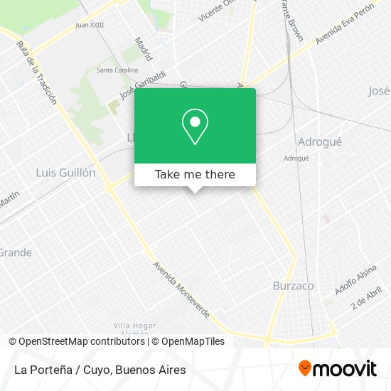 Mapa de La Porteña / Cuyo