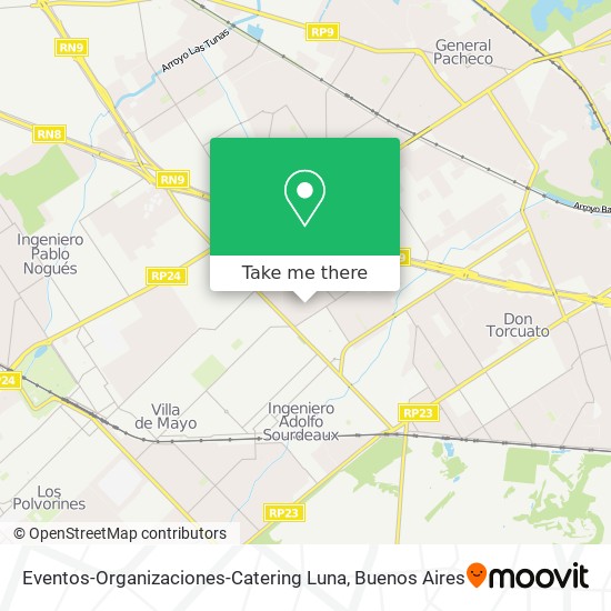 Mapa de Eventos-Organizaciones-Catering Luna