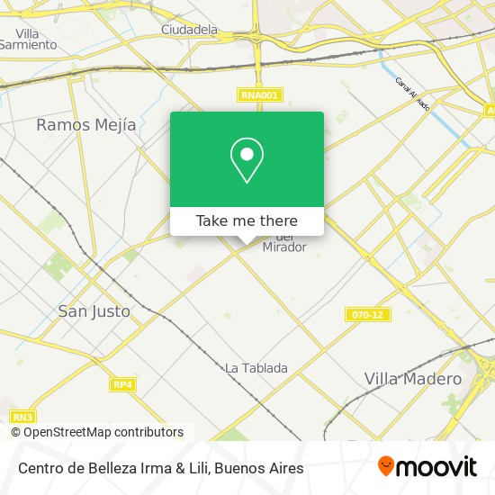 Mapa de Centro de Belleza Irma & Lili