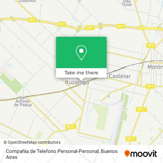 Compañía de Telefono Personal-Personal map