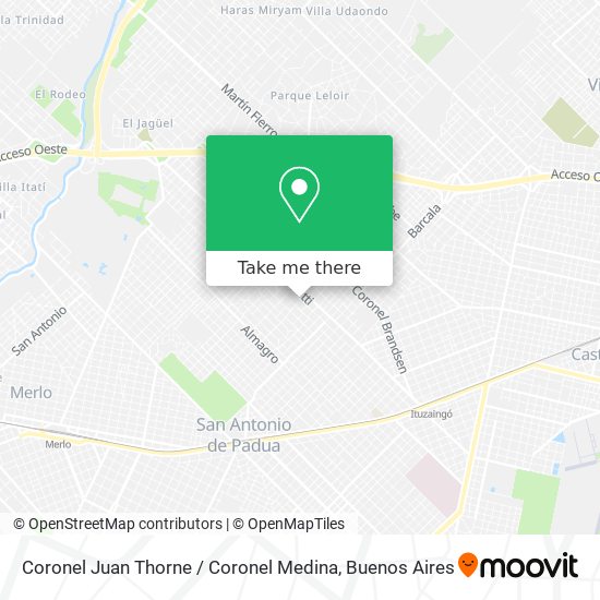 Coronel Juan Thorne / Coronel Medina map
