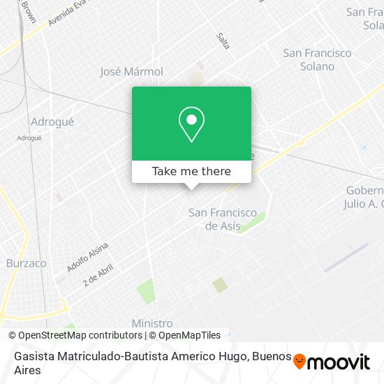 Gasista Matriculado-Bautista Americo Hugo map