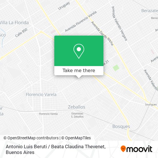 Antonio Luis Beruti / Beata Claudina Thevenet map