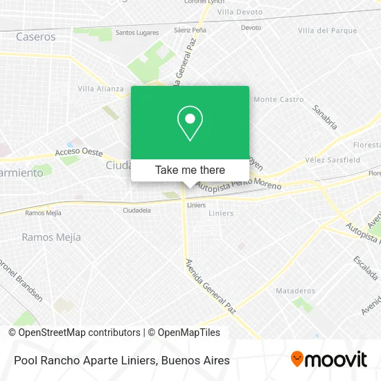 Mapa de Pool Rancho Aparte Liniers