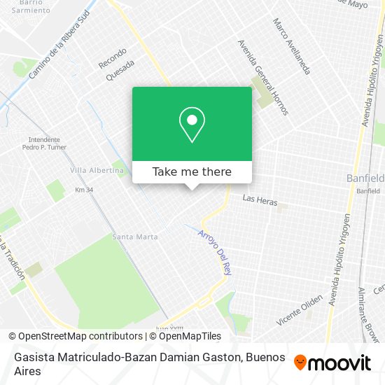 Mapa de Gasista Matriculado-Bazan Damian Gaston