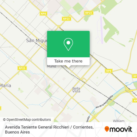 Mapa de Avenida Teniente General Ricchieri / Corrientes