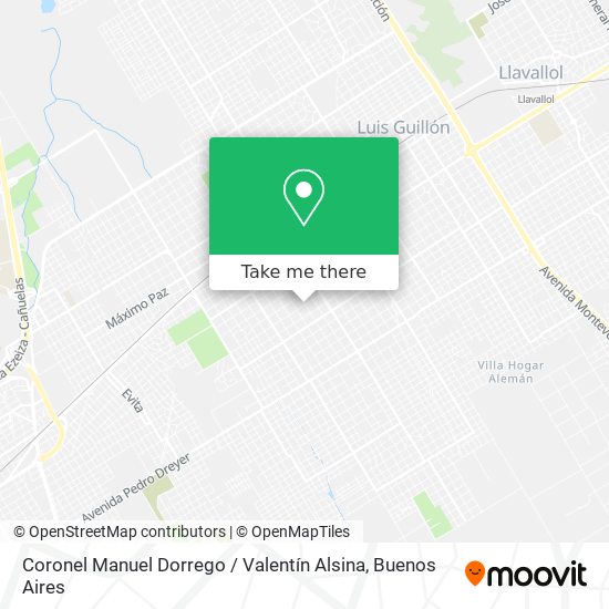 Coronel Manuel Dorrego / Valentín Alsina map