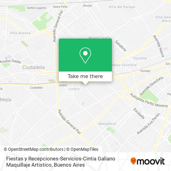 Fiestas y Recepciones-Servicios-Cintia Galiano Maquillaje Artistico map