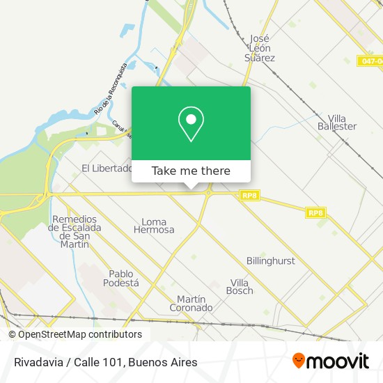 Rivadavia / Calle 101 map