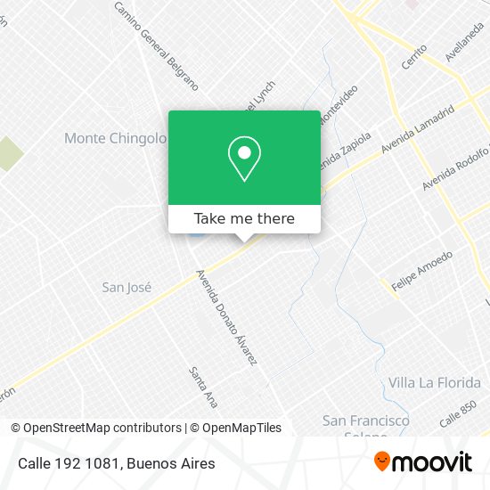 Calle 192 1081 map