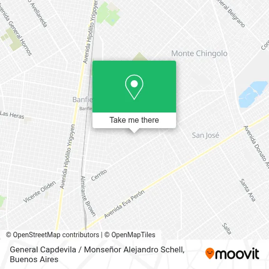 General Capdevila / Monseñor Alejandro Schell map