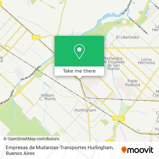 Empresas de Mudanzas-Transportes Hurlingham map