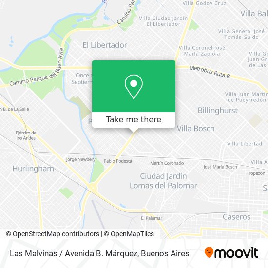 Las Malvinas / Avenida B. Márquez map