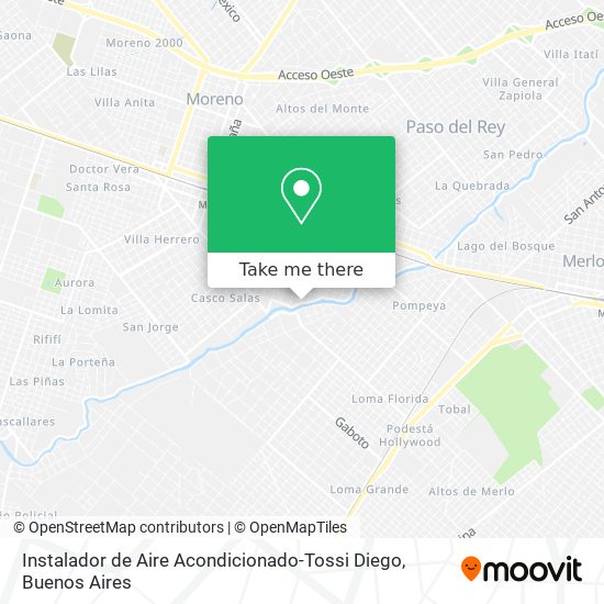 Mapa de Instalador de Aire Acondicionado-Tossi Diego