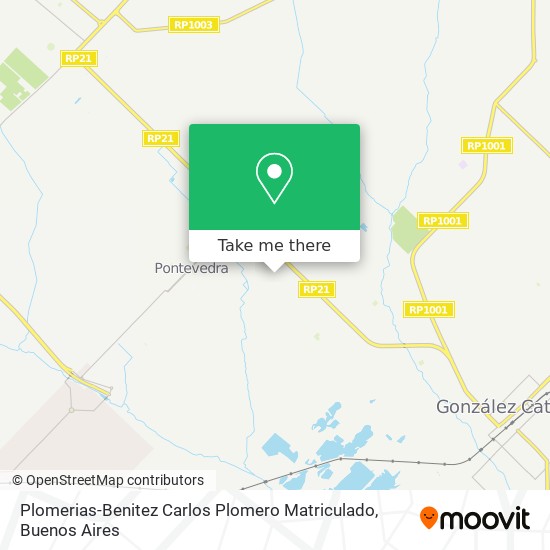 Mapa de Plomerias-Benitez Carlos Plomero Matriculado
