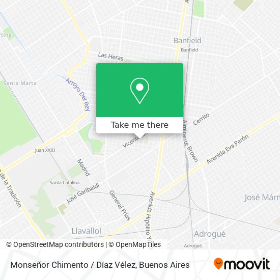 Monseñor Chimento / Díaz Vélez map