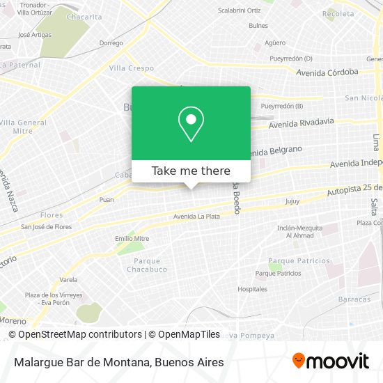 Mapa de Malargue Bar de Montana