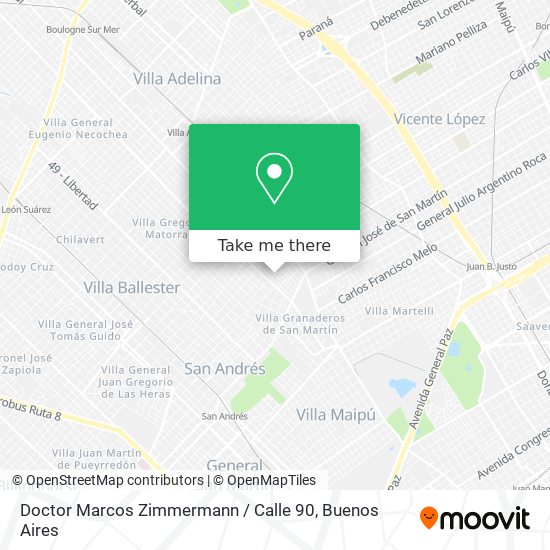 Mapa de Doctor Marcos Zimmermann / Calle 90