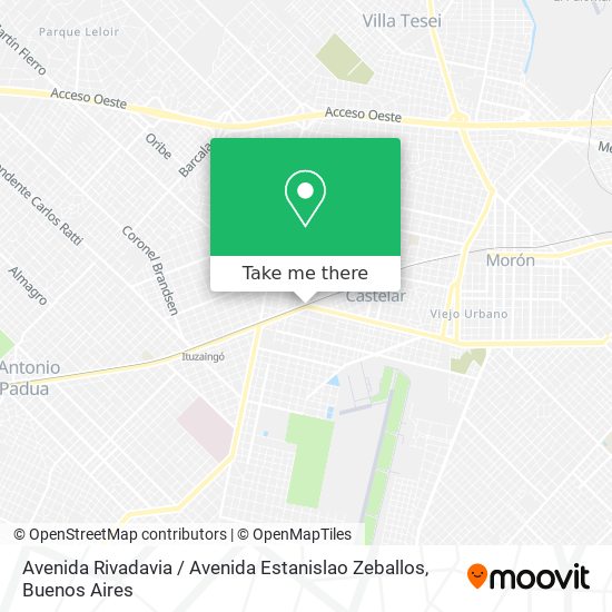 Mapa de Avenida Rivadavia / Avenida Estanislao Zeballos