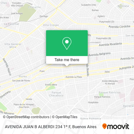 AVENIDA JUAN B  ALBERDI 234  1º F map