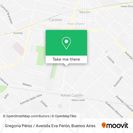 Mapa de Gregoria Pérez / Avenida Eva Perón