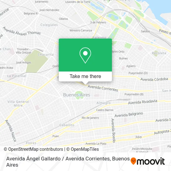 Mapa de Avenida Ángel Gallardo / Avenida Corrientes